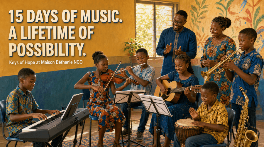 Children gaining confidence through Keys of Hope music lessons at Maison Béthanie NGO