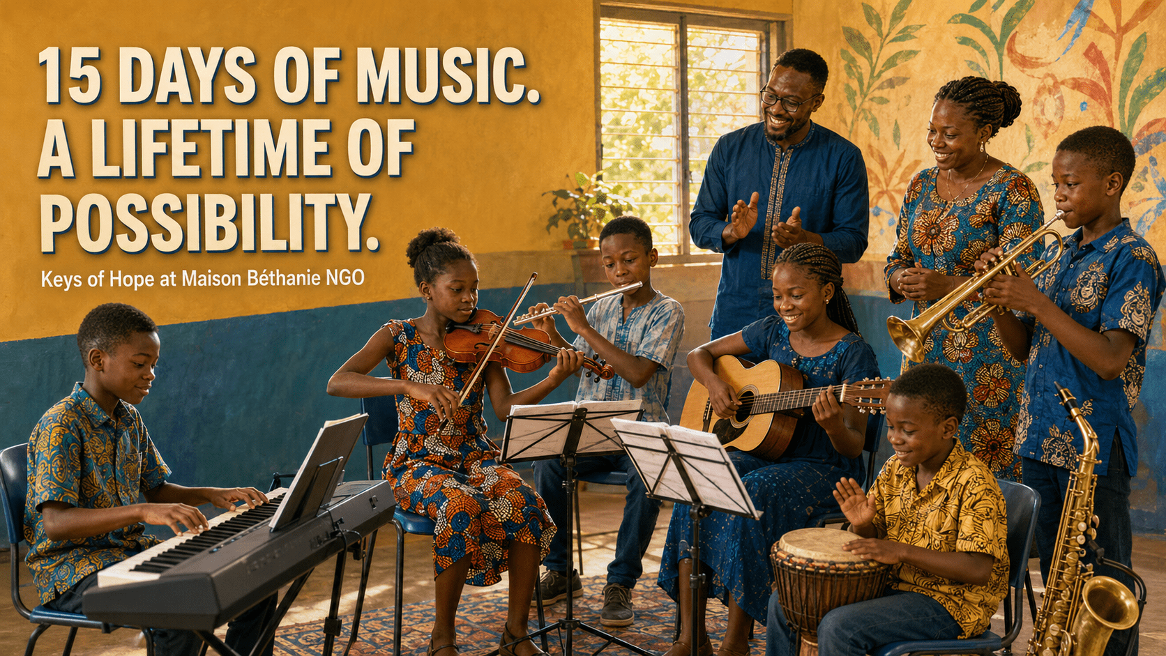 Children gaining confidence through Keys of Hope music lessons at Maison Béthanie NGO