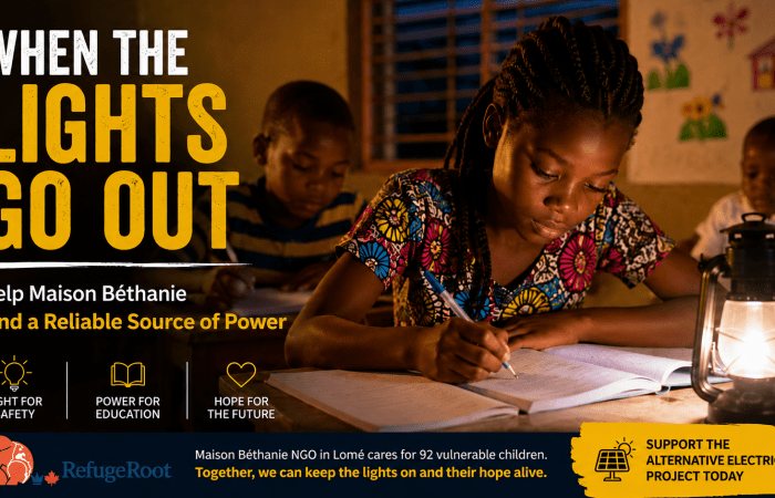 Children at Maison Béthanie NGO in Lomé, where a reliable alternative electricity system is urgently needed.