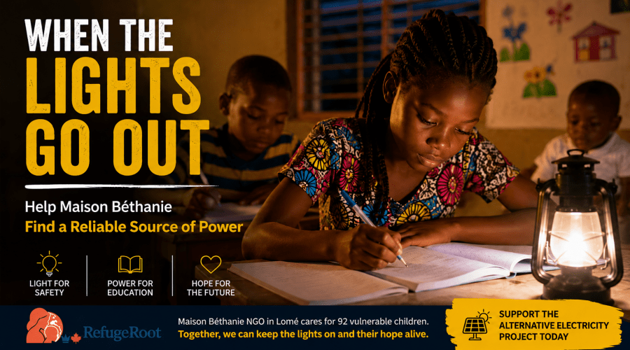 Children at Maison Béthanie NGO in Lomé, where a reliable alternative electricity system is urgently needed.